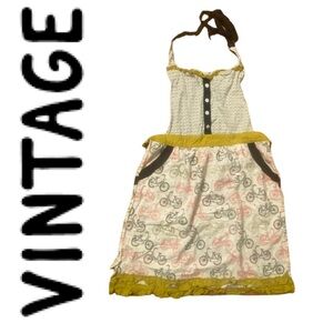 ENVOGUE vintage bicycle print apron excellent condition!